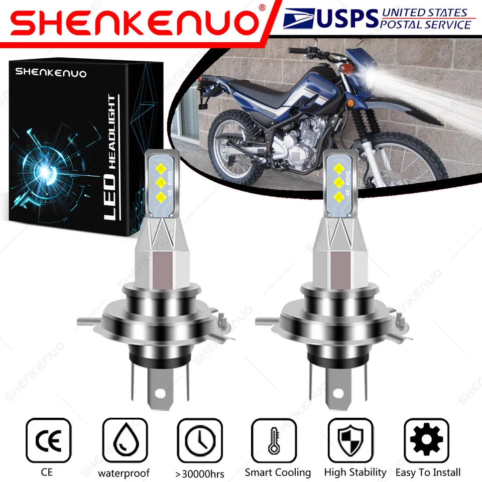 For Yamaha XT250 2008-2017 - 2X HS1 9003 H4 LED Headlights Bulbs 55W 6000K White - Image 1 of 4