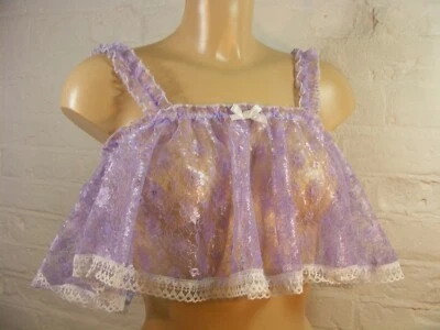 adulto baBY Sissy camisola encaje transparente top lencería kawaii ddlg cosplay  Foto 1 de 2