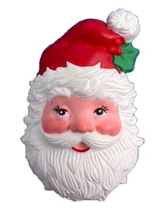 Hallmark PIN Natale Vintage SANTA St Nick FACE con Agrifoglio Spilla Vacanze anni '90 - Foto 1 di 2