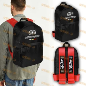 Mugen Power Red Adjustable Shoulder Straps JDM Bride Carbon Style Backpack New - Picture 1 of 5