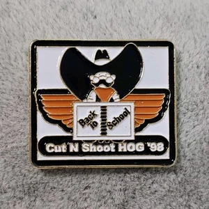 Vintage 1998 Cut-N-Shoot Texas Harley Owners Group HOG Back-to-School Pin - Picture 1 of 2