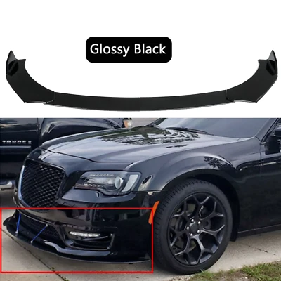Glossy Black For Chrysler 300 2005-2020 Front Bumper Lip Splitter Spoiler Chin - Image 1 of 4