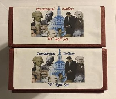 PRESIDENTIAL $$$$ COIN TUBE OR ROLL - 2 STORAGE BOX SET HOLDS 56 ROLLS (P & D)