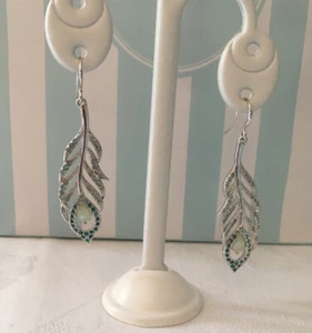 Pierre Lang Ohrringe   Pavona  Kristalle Hellblau  Perlmutt Silber RH. NEU - Bild 1 von 3