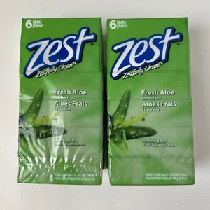 ZEST FRESH ALOE Rich Lather Refreshing BAR SOAP Sealed 12 Bars (6x2) - Picture 1 of 2