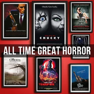 All Time Great Horror Movie Posters Classic Retro Poster Gift 80s 90s Wall Art - Picture 1 of 103