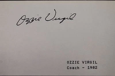 Ozzie Virgil Padres Coach 1982 Autographed 3x5 Signed Index Card JSA 17D - Image 1 of 4