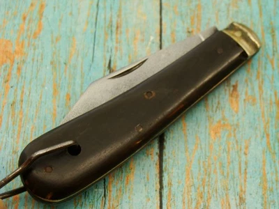 VINTAGE W SAYNOR ENGLAND HORN FOLDING BOWIE ENGLISH JACK POCKET KNIFE KNIVES VG - Image 1 of 4