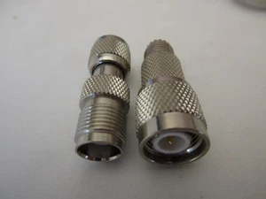 2x TNC to UHF Female Jack Male Plug RF Coaxial Antenna Commercial Adapter NOS - Zdjęcie 1 z 3