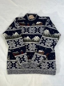 Vintage Woolrich Pullover Herren Medium Snowflake Winter Cabin Pullover 90s - Bild 1 von 5