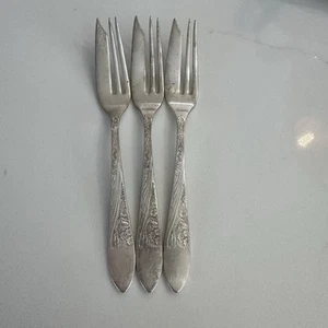"Juego de 3 tenedores de pastelería, ostra o cóctel plateados Reed & Barton 6 1/2""" - Imagen 1 de 6