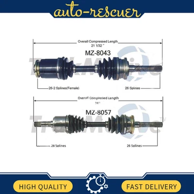 Pair of Front CV Axle Shafts SurTrack Set Fits For Mazda B2600 4WD 1987-1993 - Image 1 of 3