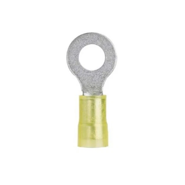 Panduit PN10-14R-D Ring Terminal Nylon Insulated 10-12 AWG 1/4" Stud Yellow - Image 1 of 1
