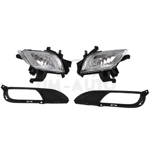 Pair Front Bumper Fog Lights & Bezels Trim Fog W/Bulbs For Kia Forte 2014-2016 - Picture 1 of 14