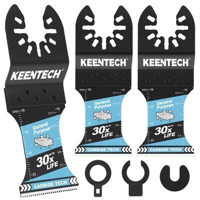 KEENTECH Carbide Oscillating Tool Blades for Hard Metal Cutting, Heavy Duty Multitool ...