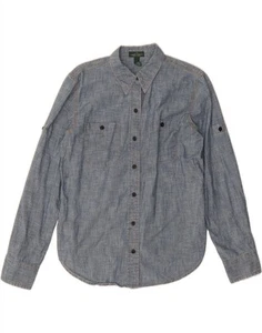 RALPH LAUREN Womens Denim Shirt UK 10 Small Blue Cotton DC40 - Picture 1 of 3