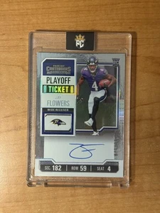 2023 Panini - Rookie Ticket RPS Zay Flowers #142 Playoff Ticket /149 (AU, RC) - Picture 1 of 2