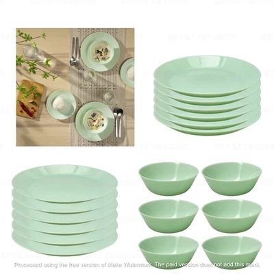 IKEA OFTAST Light Green Dinnerware Set – Plates Bowls Side Plates 6/12/18 Pcs - Image 1 of 3