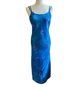 90s/Y2K Open Back Floral Dress, My Michelle Blue Dress, Criss-Cross Back, M 7/8 - Picture 1 of 4