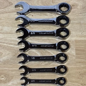Armstrong SAE Short Stubby Ratcheting Wrench Set 12 point 3-8 to 3/4" 27-607 USA - Picture 1 of 17