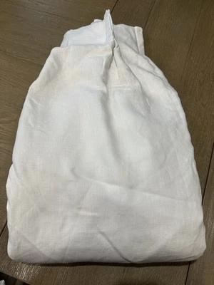 West Elm European flax Linen Pleated Drape  48x108 1 panel White - Image 1 of 2