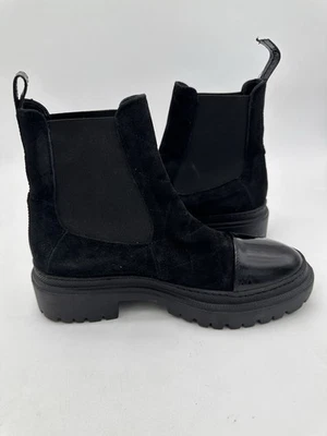 AGL Mujer Mary Beat Botín Acolchado Talla 38 Negro Gamuza Puntera Clásico Foto 1 de 4