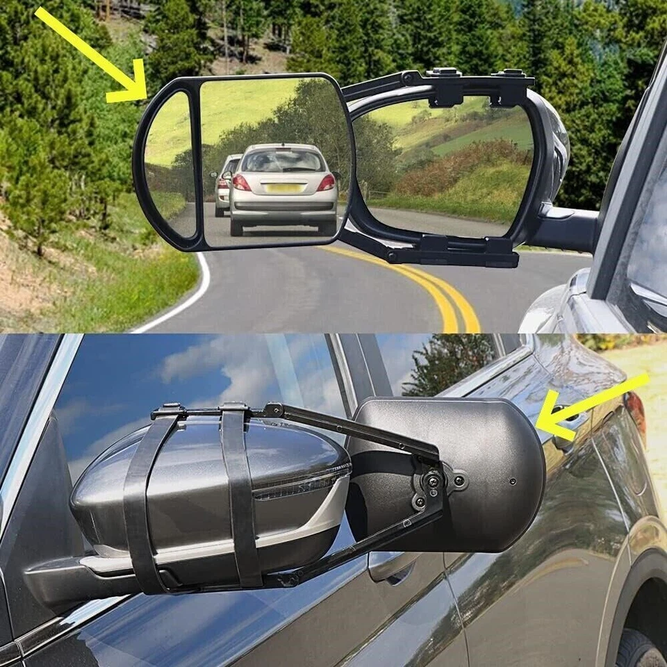 2p For Trailer Safe Hauling Adjustable Extension Universal Clip-On Towing Mirror Foto 1 de 4
