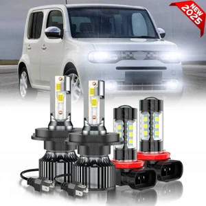 For Nissan Cube 2009-2014 4X LED Headlight High/Low Beam + Fog Light Bulbs 6000K - Picture 1 of 12