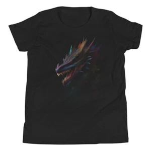 Short-Sleeved T-Shirt for Teenagers Multicolored Ghost Dragon Head - Picture 1 of 22