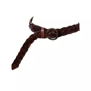 Leather Island Vintage thick Braided Leather Belt Dark Brown Bill Lavin size 38 - Picture 1 of 18