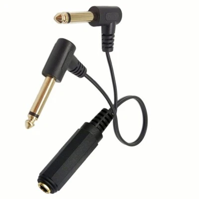 6.35mm TRS Female Stereo to Dual 1/4" TRS Male Mono Splitter Audio Cable Adapter - Image 1 of 4