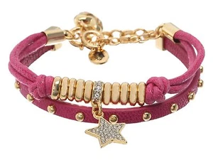 Juicy Couture Very Pretty Pave Star Friendship Duo Bracelet - Pink  New in Box - Picture 1 of 4