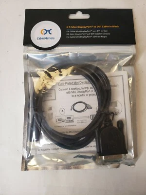 Cable Matters Mini DisplayPort to DVI Cable 6 Feet BLK - Image 1 of 4