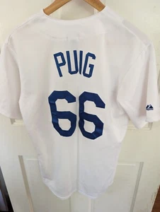 Yasiel Puig Kids Los Angeles Dodgers White Majestic Jersey Boys Small Youth - Picture 1 of 5