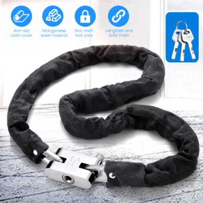 1.8M/6FT Anti-theft Motorcycle Chain Lock Security Bicycle Bike Padlock + 3 Keys - Image 1 of 4