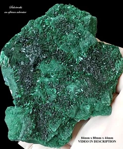 Malachite after calcite? malachite and chrysocolla- Mashamba West mine DRC Congo - Picture 1 of 13