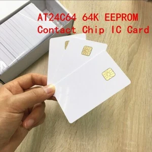 5PCS LOT AT24C64 Big chip 64k EEPROM White Printable Contact Chip PVC Card - Picture 1 of 5