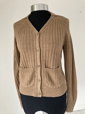 M&S AUTOGRAPH  Flax Linen CARDIGAN 6 Spice Cable Knit - Image 1 of 3