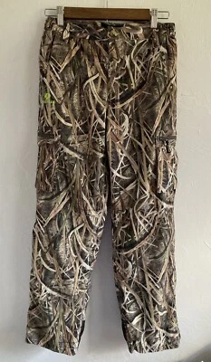 Mossy Oak Boys Youth Scent Control Microban Lined Camo Hunting Cargo Pants Sz XL - Image 1 of 4