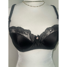 L’Agent by Agent Provocateur Bra Black Underwire Padded Lace Back Satin 36C