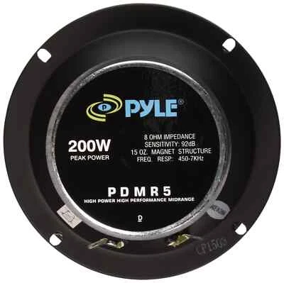Pyle PDMR5 5" Midrange Driver Car Speaker 200W Peak  8 Ohm - Image 1 of 4