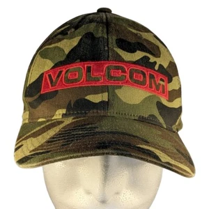 Volcom Logo Camo Camouflage Hat Embroidered FLEXFIT Cap  Skate L-XL - Picture 1 of 9