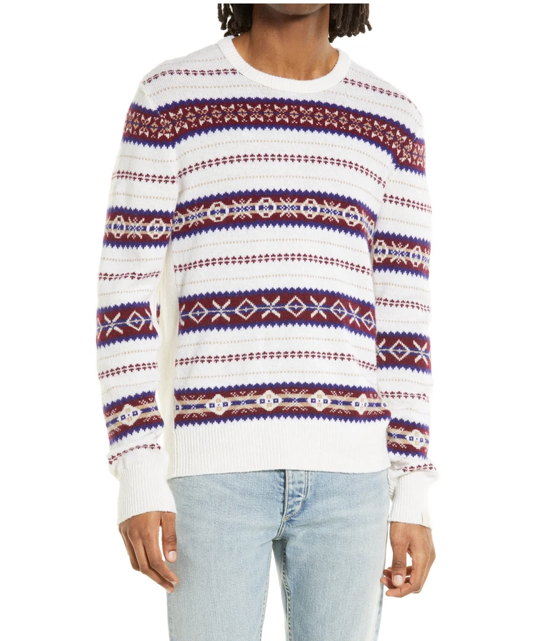 Rag & Bone Wesley Fair Isle Wool Crew Neck Sweater Multi Size M - Image 1 of 1