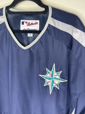 Vintage Seattle Mariners Majestic Warm Up Windbreaker Jacket Coat XL Lightweight - Image 1 of 4
