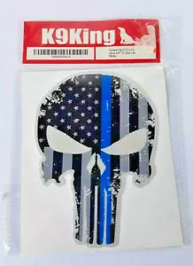 USA Punisher Skull Police Blue Line Sticker Decal American Flag Lives Matter - Picture 1 of 1