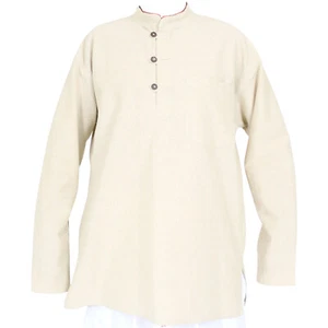 Kurta Fisherman Yoga Meditation Hemd 100% Baumwolle 3 Farben  5 Größen Nepal - Bild 1 von 15