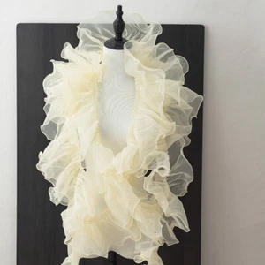 5Yards Organza Ruffle Pleated Lace Edge Trim Ribbon Fabric DIY Dress Sewing Trim - Picture 1 of 17