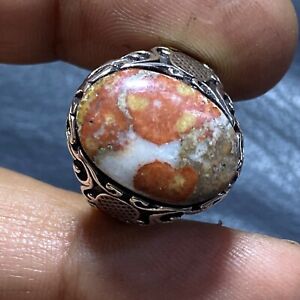 wow 925 sterling silver mens ring natural yemeni aqeeq agate silver  عقيق داودي
