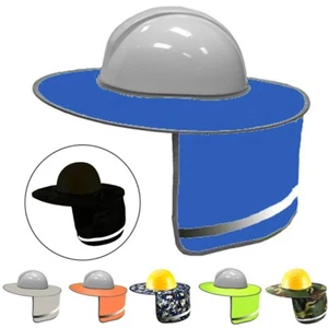 SAFETY HARD HAT NECK SHIELD HELMET SUN-SHADE HIgh Visibility REFLECTIVE STRIPE - Picture 1 of 52