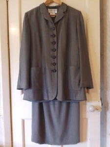 Vintage JAEGER Wool Jacket and Skirt Suit , Fully Lined  Great Tailoring Size 14 - Picture 1 of 20